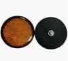Round Reflective Safety Disc with Mounting Bolt Durable Plastic Housing High Visibility Reflector for Vehicles and Roadside Use