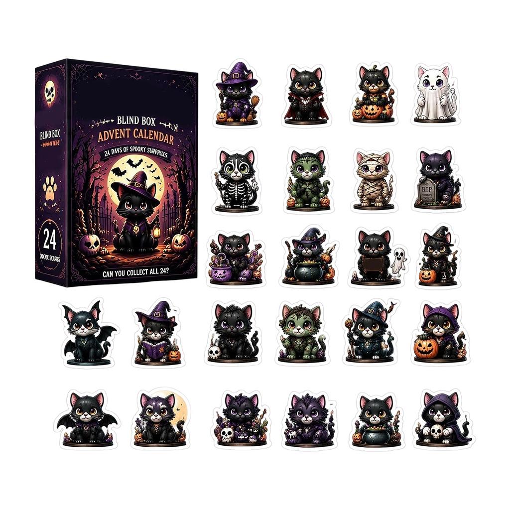 Halloween Acrylic Calendar Countdown Decoration with Designs for Home Party Table Decor