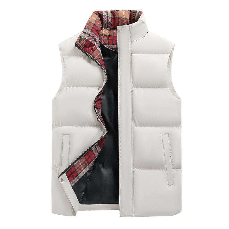 New autumn and winter warm thickened vest sleeveless vest thickened black stand-up neck cotton clothes vest men