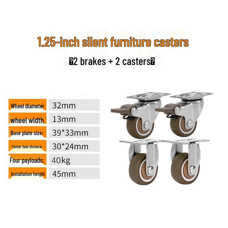Shangjinsheng Silent TPR Furniture Caster Wheels