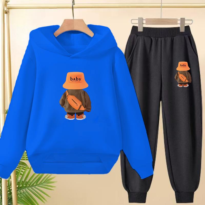 Suit Hoodie, "Baby Boy", Suitable for Boys and Girls Aged 3 to 12. Its Features Are Pink, White and Blue Tops and Trousers