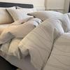 *Class A Jacquard Cotton 4-Piece Thick Flannel Wave Bedding Set, 1.8m*