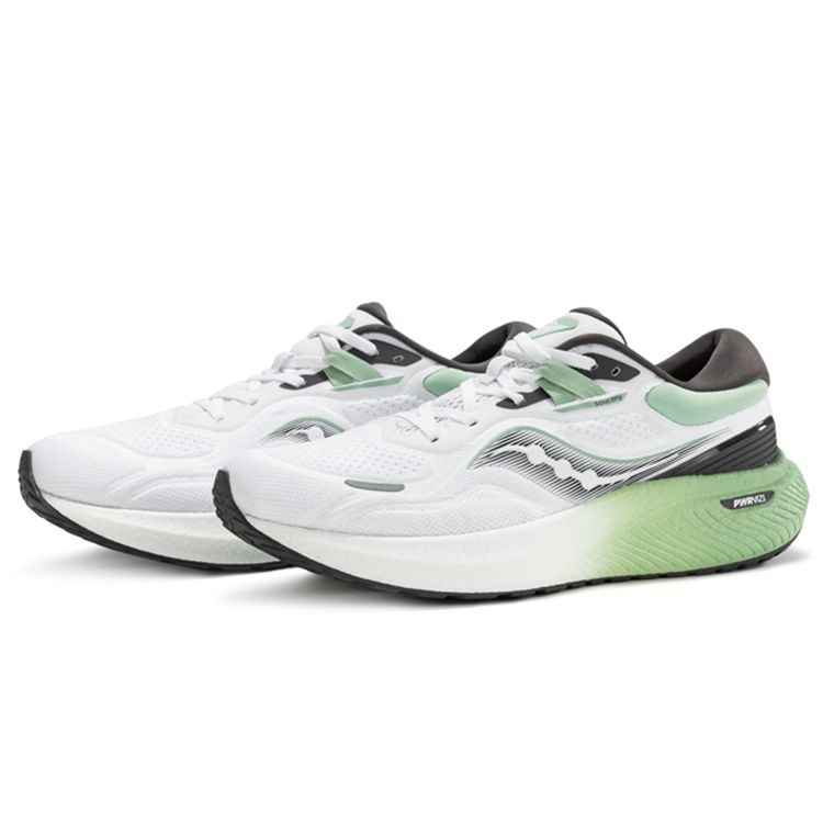Saucony Surge 1 Gradient Lace-Up Breathable TPU Shock Absorbing Non-Slip Durable Low-Top Running Shoes Men sneaker White Green S28179-1