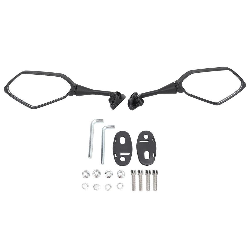 1 Pair Motorcycle Rearview Mirror Wide Vision Adjustable Flexible Handlebar Side Mirror for Motorbike