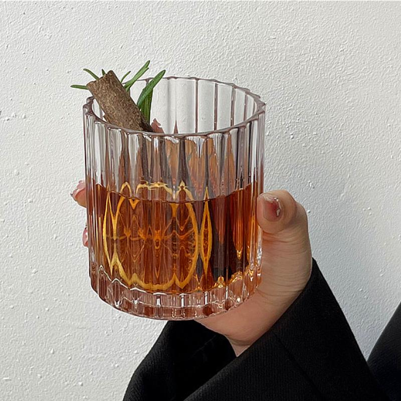 285ml/340ml Retro Whiskey Glass Transparent Glass Cup Iced Latte Coffee Mugs Party Bar European Style Brandy Foreign Wine Cups