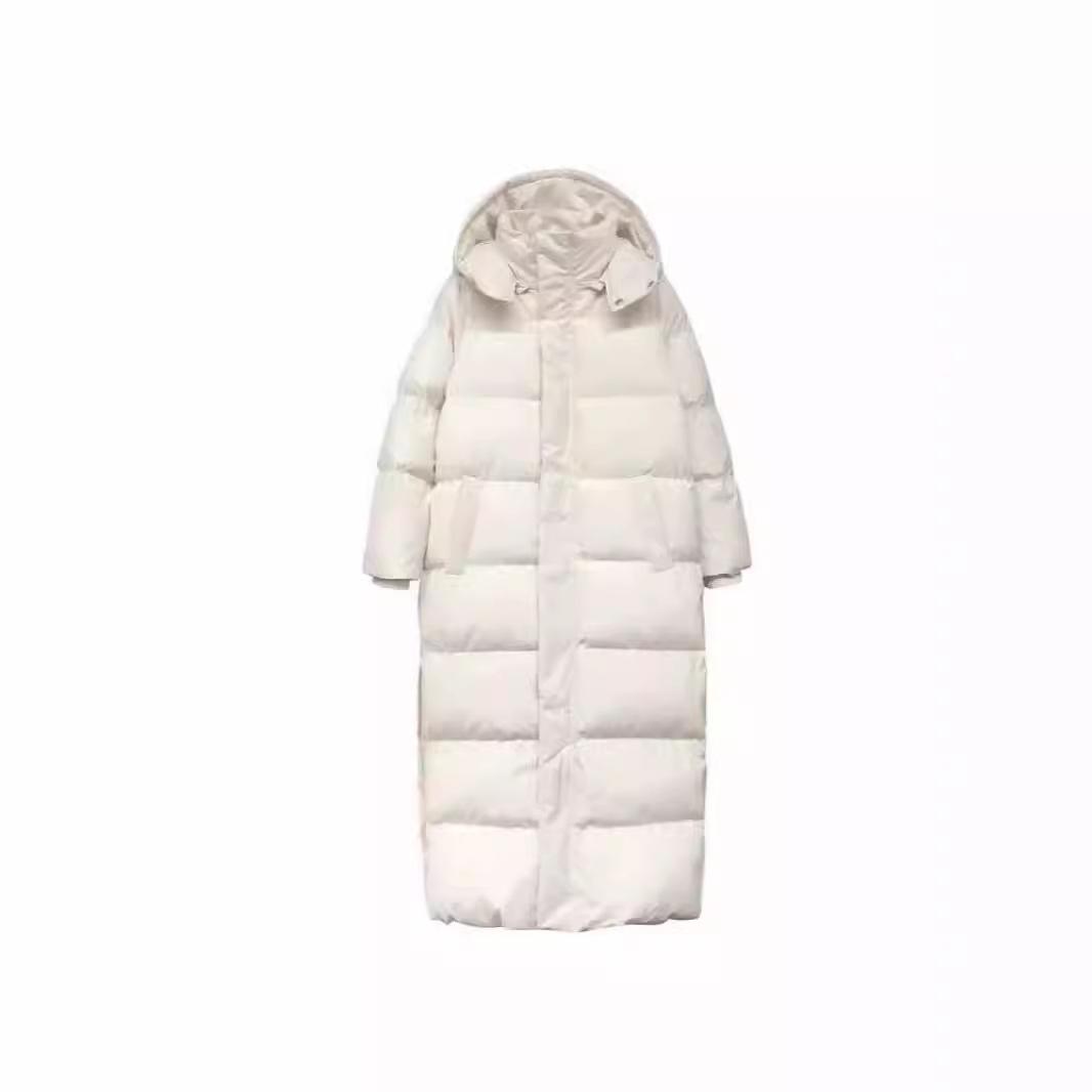 

Женская куртка-пуховик, корейская версия, удлиненная, длиной до щиколотки, свободное студенческое пальто, куртка с хлопковой подкладкой XL белый