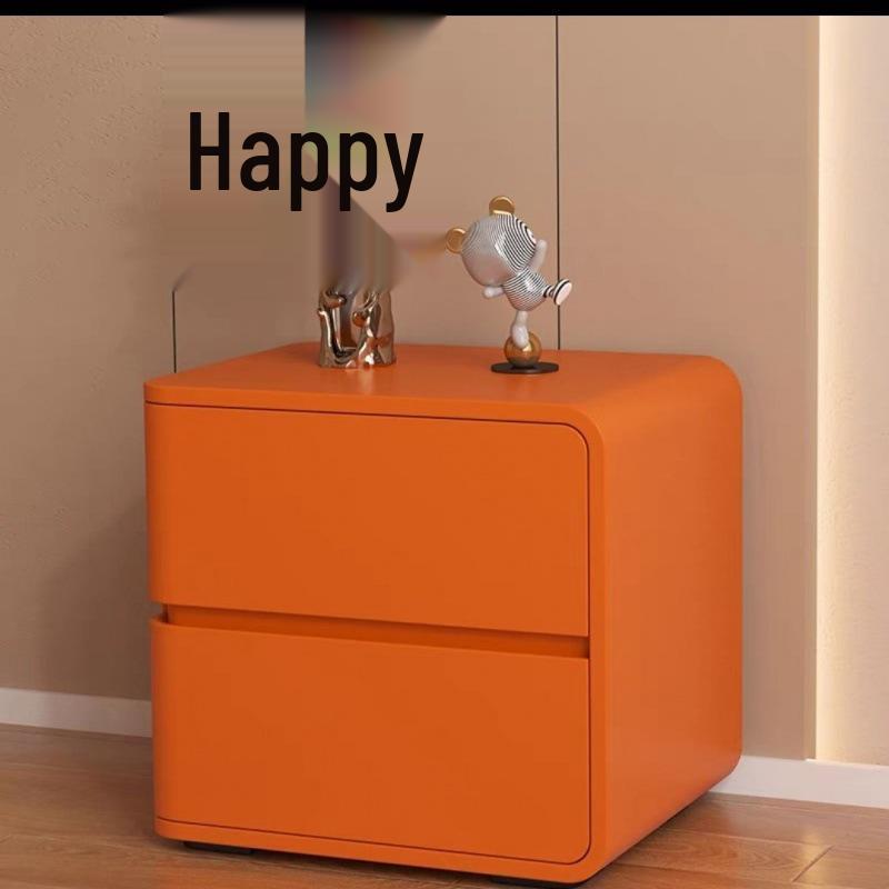 Modern Cream Leather Bedside Table - No Installation Needed