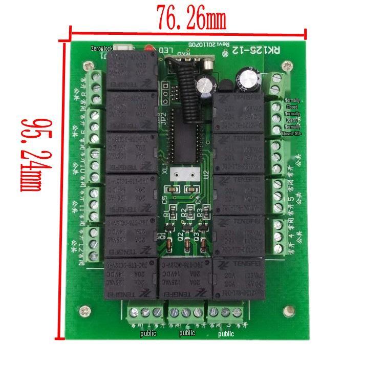 12V 12-Channel Long-Range High Power Wireless Remote Control Switch with Jog and Self-Locking Modes