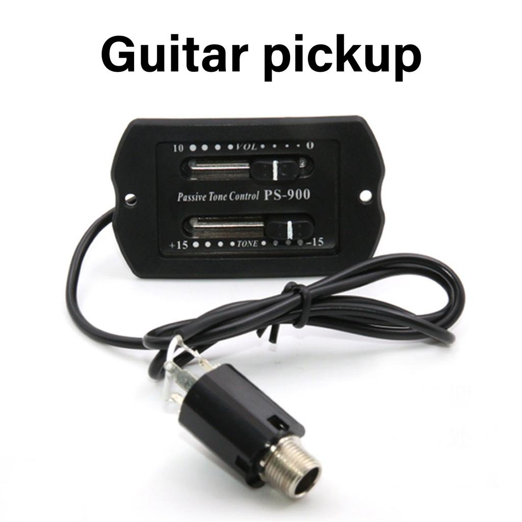 2 Band EQ Equalizer Guitar Preamp Piezo Pickup Tuner Acoustic Guitar Preamp Amplifier Equalizer Tuner for Guitar Use