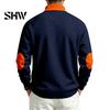 Solid Color Zip Up Tops Men Quarter Zipper Pullover Tops, Mock Neck Long Sleeve Sweatshirt, Contrast Winter Warm Casual Sport with Chest Pocket, Fall
