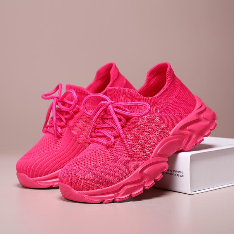 Fashion Sports Women's Shoes Sizes 35-40 Girl Student Comfortable Fashionable RED Shoes Summer Mesh Breathable Single Shoes