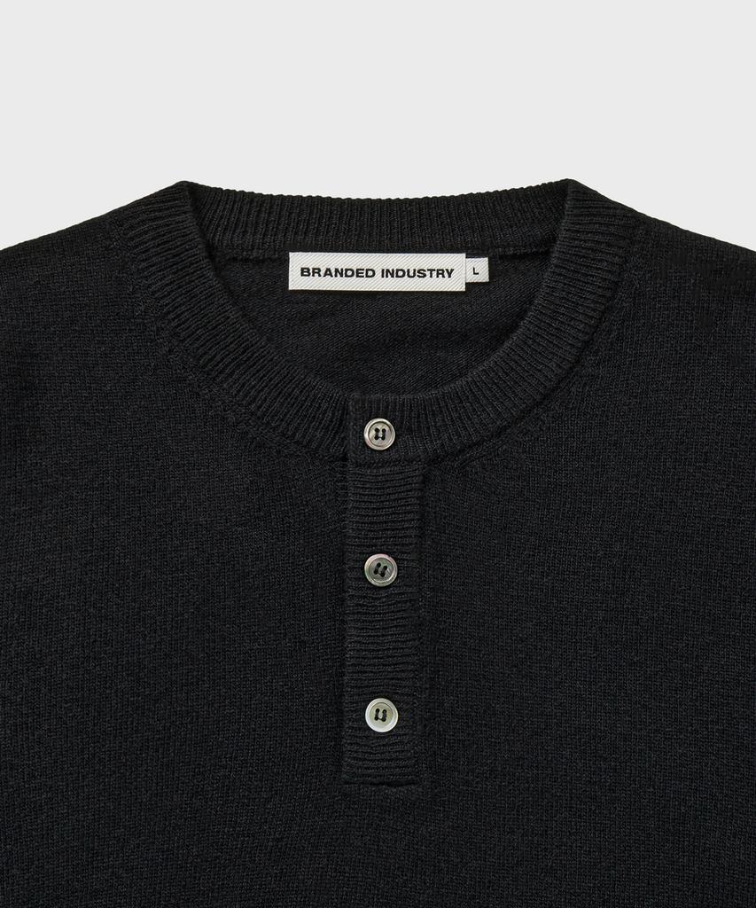 Beulaendideu Comfort Wool Henley Neck Knit [Black]