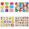 Wooden Childrens Number And Letter Puzzle Blocks Educational Toy For Early Learning