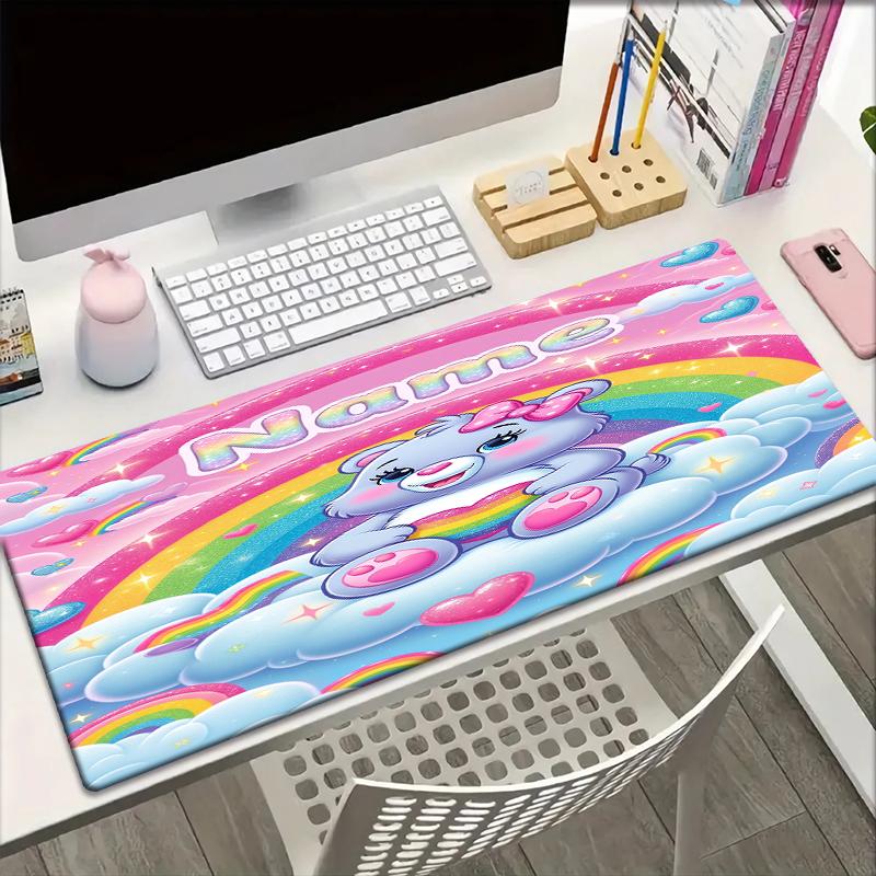 Custom Name Bear Theme Mouse Pad Non Slip Rubber Base Multifunctional Office Home Decor Perfect For Workspace Personalization