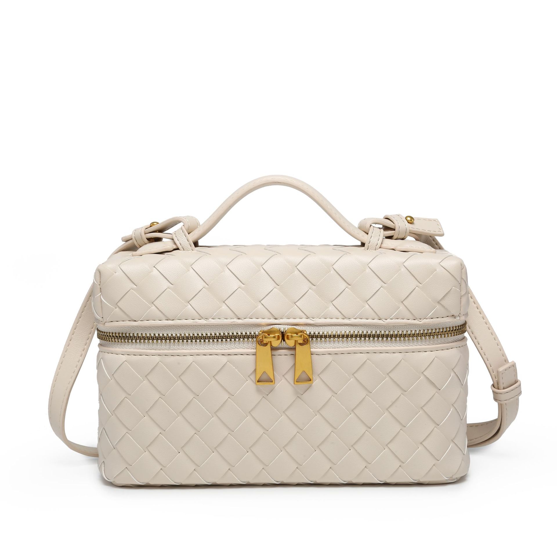 

Cross-border e-commerce woven bag Vanity box cosmetic bag lunch box bag retro fashion handbag women spot wholesale 23*14*6.5cm