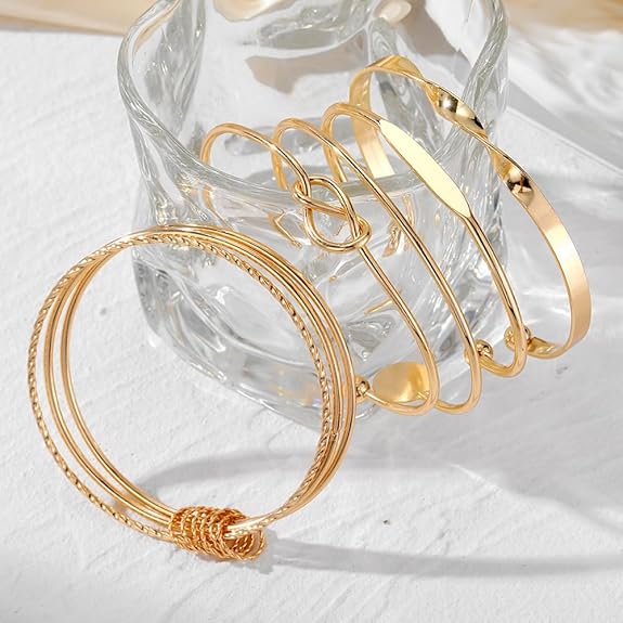 Set of 5 Latest Stylish Multilayer Bangle Bracelet for Women and Girls