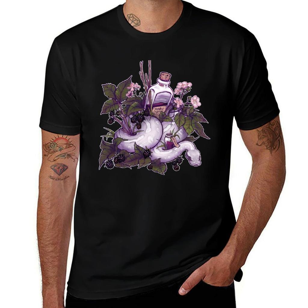 Blackberry Potion T-shirt Man T Shirt Summer Funny T Shirts Cotton Cotton T Shirts Man 100% T-shirt