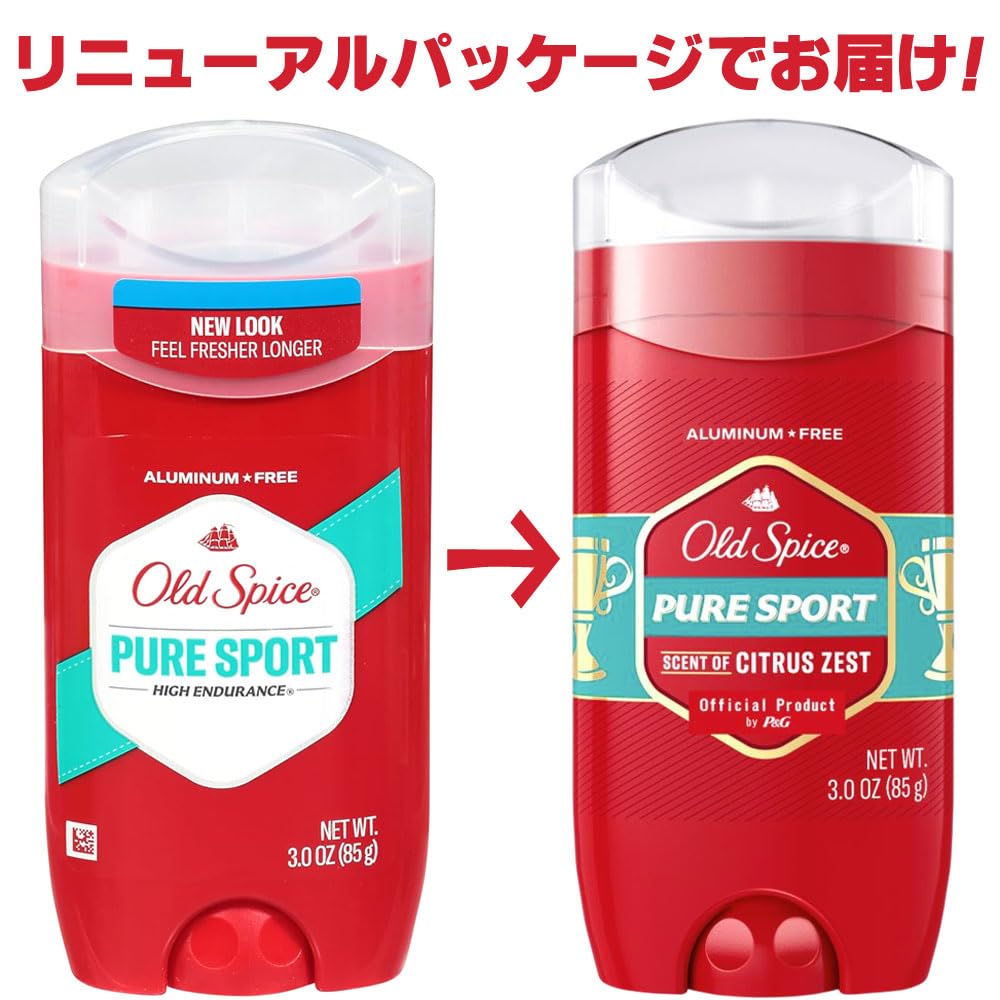 Old Spice Fragrance Bar Pure Sport 85g with BS Original and Wet Wipes [Officially Imported] Multi-Cleaner