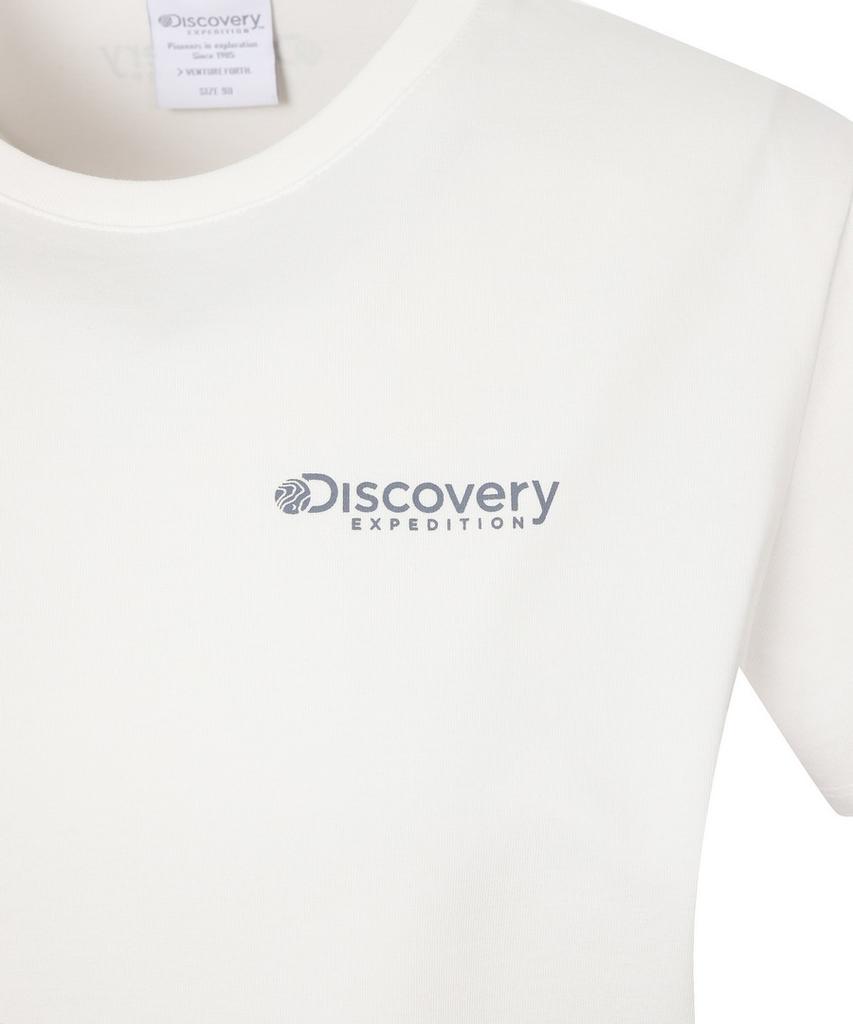 DISCOVERY EXPEDITION Freshvent Women'S Washed Crop Outdoor Frame Graphic Short Sleeve T-Shirt (White)