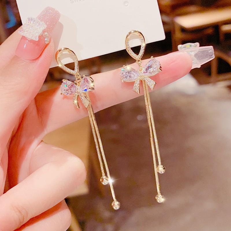 Elegant Silver Needle Butterfly Tassel Earrings: Unique High-End Fairy Design for a Cool, Feminine Touch