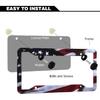 American Flag License Plate Frame Holder - 2 Pack Universal Aluminum Matte Stripe US Flag Gloss Patriotic Car Plate Frame Covers With Free Screws
