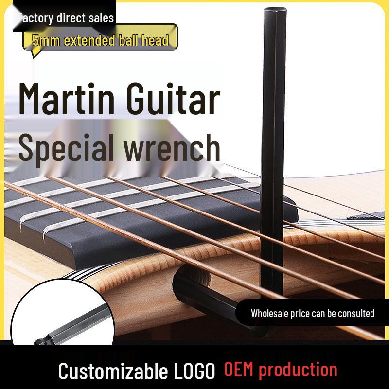 Extended Wooden Guitar Neck Tuning Tool 5mm Martin Folk Guitar Hex Wrench