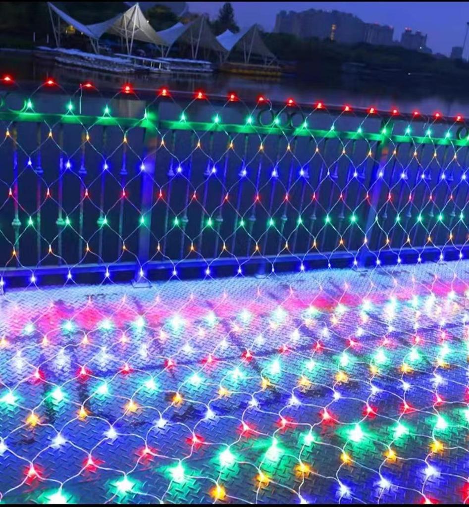 Twinkling LED Fishing Net Star Lights: Waterproof Outdoor Fairy Lights for Lawn and Square Decoration