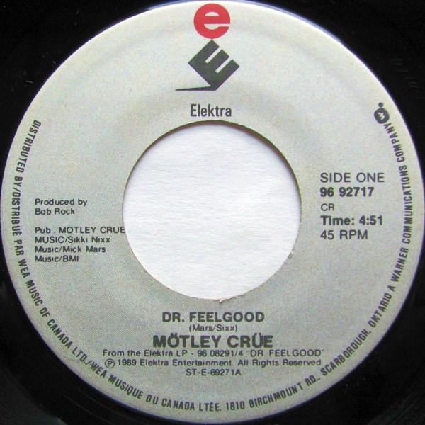 7-дюймовая пластинка MTLEY CRE Dr. Feelgood 9692717 Elektra 1989 Канада Рок Б/у