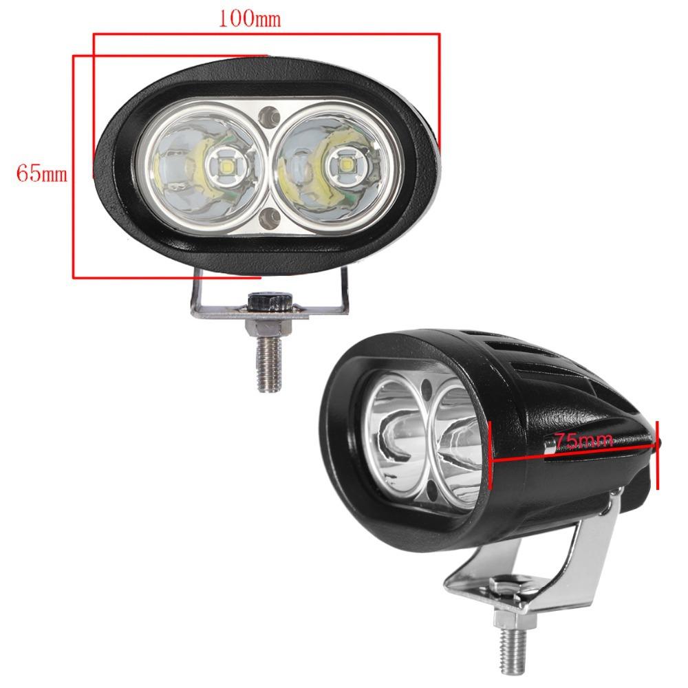 20W Motorcycle Bike Headlight Bright LED Driving Fog Spotlight Lamp White Yellow Car Accessories Automotive Work Lights