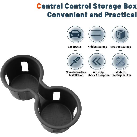 2026 Passport Center Console Cup Holder,For 2026 Honda Passport Accessories TPE Material Cupholder Coaster Liner Compatible With 2026 Honda Passport