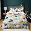 Snails Duvet Cover Set Cartoon Animals Theme Cute Kawaii Pattern Polyester Comforter Cover King Queen Size For Kids Boys Girls