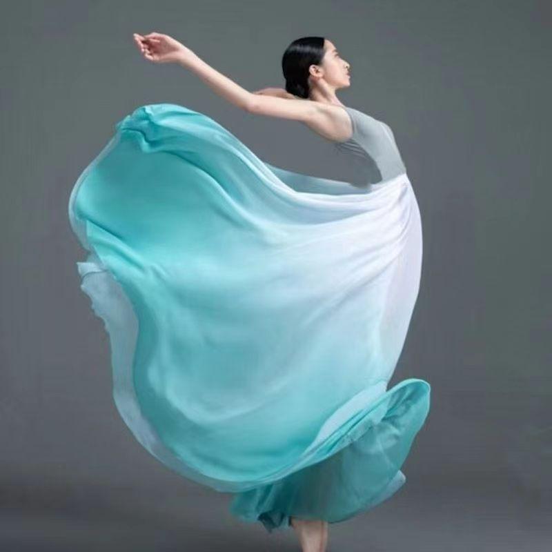 Spring and Summer Women Ethnic Classical Modern Dance Training Skirt Gradient Elegant Performance Swing Skirt Wrap Ethereal 720 Degree Skirt