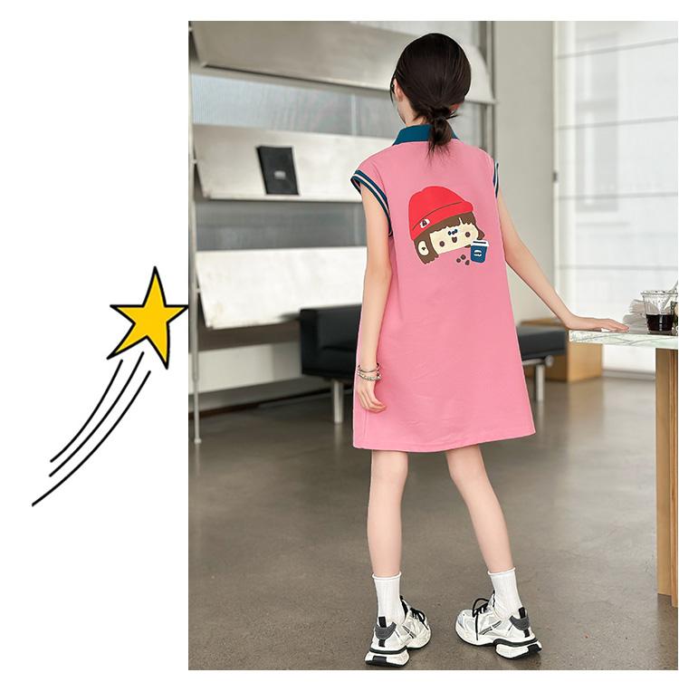 Girls' Summer Dress, New Style, Girls' Summer Dopamine Outfit, Girls' Summer Dress, POLO Skirt, Thin Version