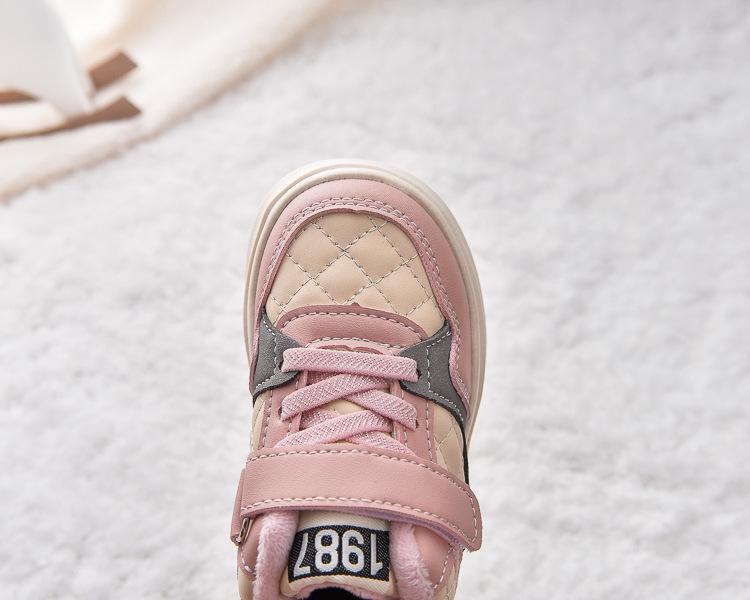 Winter Kids' Plus Velvet Mid-Top Sneakers: Warm Cotton Sports Shoes for Boys and Girls