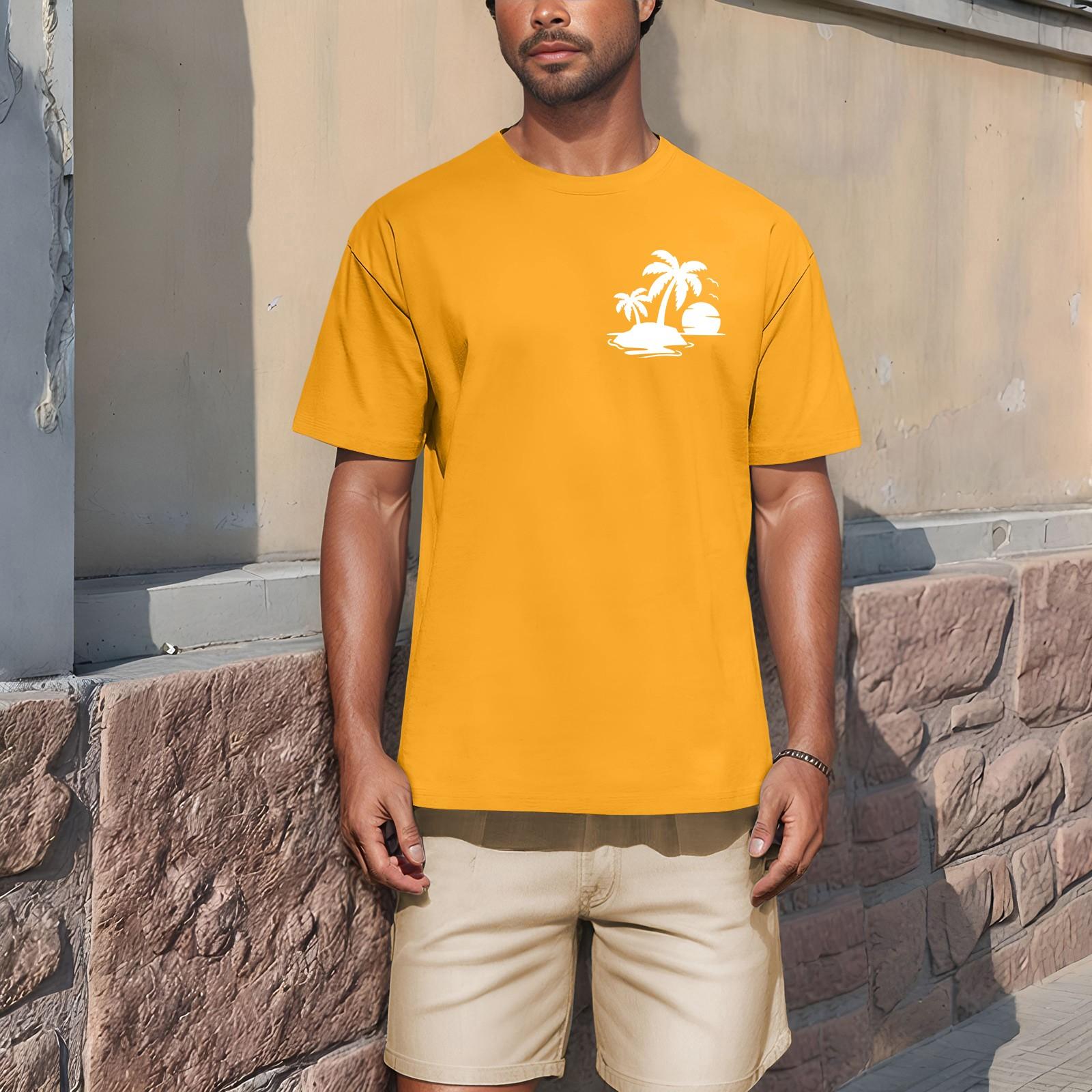 

Мужская модная футболка, уличная повседневная одежда с коротким рукавом XL жёлтый