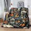 1pc Skull Printing Lightweight Flannel Blanket, Comfortable and Warm Blanket, for Camping Sofa Bed and Couch Office, In All Seasons