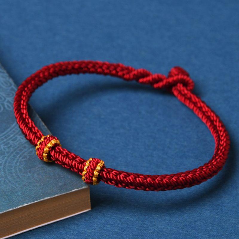 

Сделай сам Полуфабрикат Золотой Минималистичный Браслет из Красной Веревки Год Дракона Wine red 3.5mm18cm suitable for wrist 17