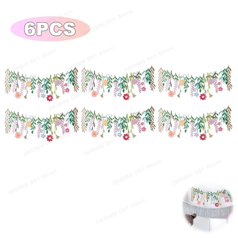 Lange Blätter Blumengirlande Kinderzimmer Hängeanhänger Frühlingsfenster Alles Gute zum Geburtstag Partydekorationen Blumenfotografie