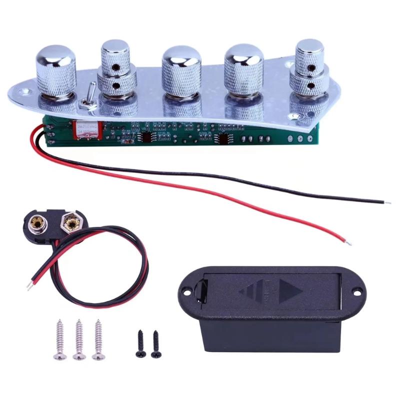 Control Plate, 5 Ways Switch Loaded Metal Prewired Guitar Control Plate for Guitar Replacements Parts Control Plate Set