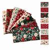 Christmas Tree and Christmas Floral Plaid Fabric for Patchwork and Sewing, Fabric Bundle