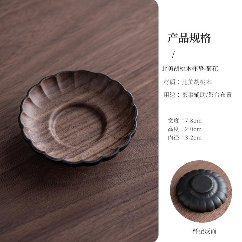 

North American Walnut Coasters Vintage Cup Mat For Coffee Cups Saucer Heat Insulation Placemats Cup Holder Chinese Tea Set Gift