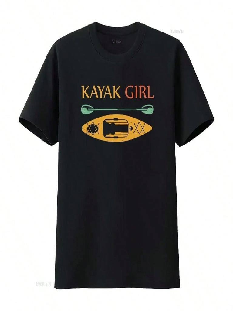 Kayak Girl T Shirt Wounisex Kayaking S Kayaker Idea Vintage Washed Slightly Fashion Homme Graphic Streetwear Stylish