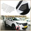 For Peugeot 2008 2020-2026 2026 2026 Stainless Steel Car Front Bumper Side Grille Decorative Strips Exterior Accessories