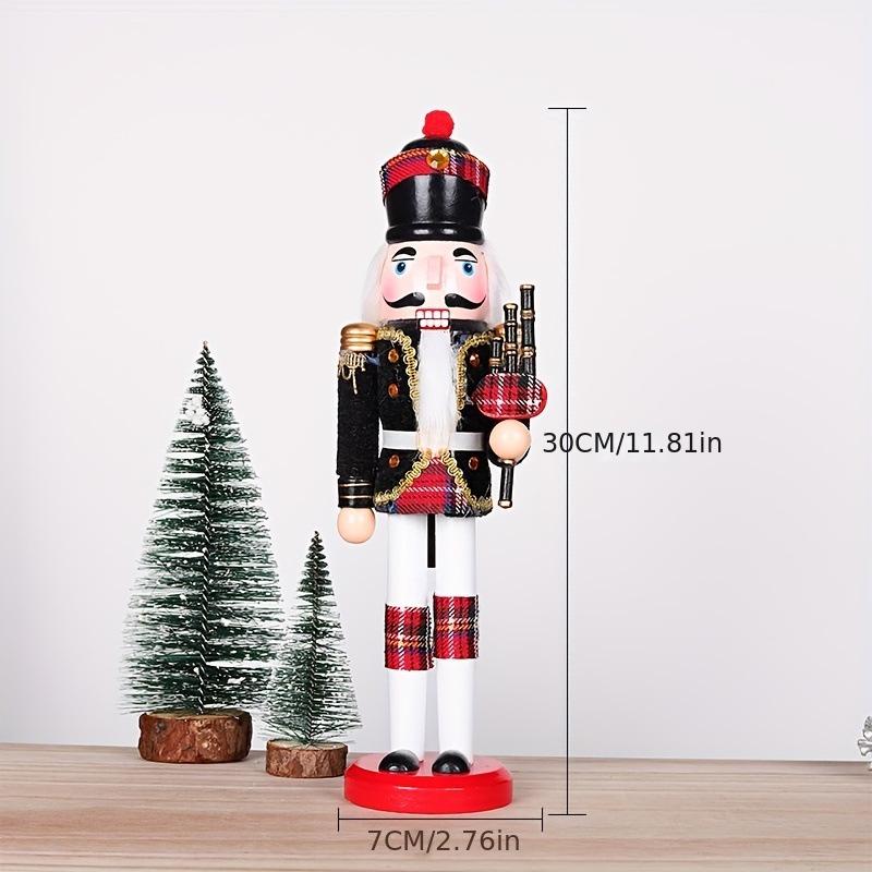 30CM Wooden Nutcracker Christmas Ornament with Cloth Wrap