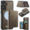 CaseMe Me80 Magnetic RFID Wallet Phone Case For Samsung Galaxy S24 FE 5G, Detachable Multi Card Slot Kickstand Anti-Theft Cover