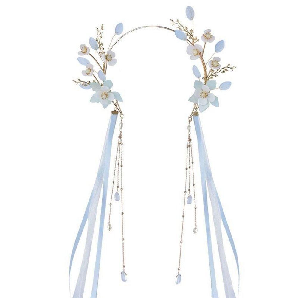 Bride Headpiece Chinese Style Headwear Flower Headband Ancient Style Hairpin Hanfu Hair Crown