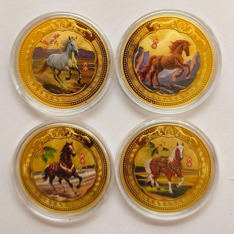 Year Of The Horse Chinese Coins Lucky Animal Horse Commemorative Coins Metal Collection 2026  Year Souvenir Gift