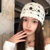 Korean Style Knitted Hat Hollow Design Crochet Hat Fashion Women's Hat  Autumn