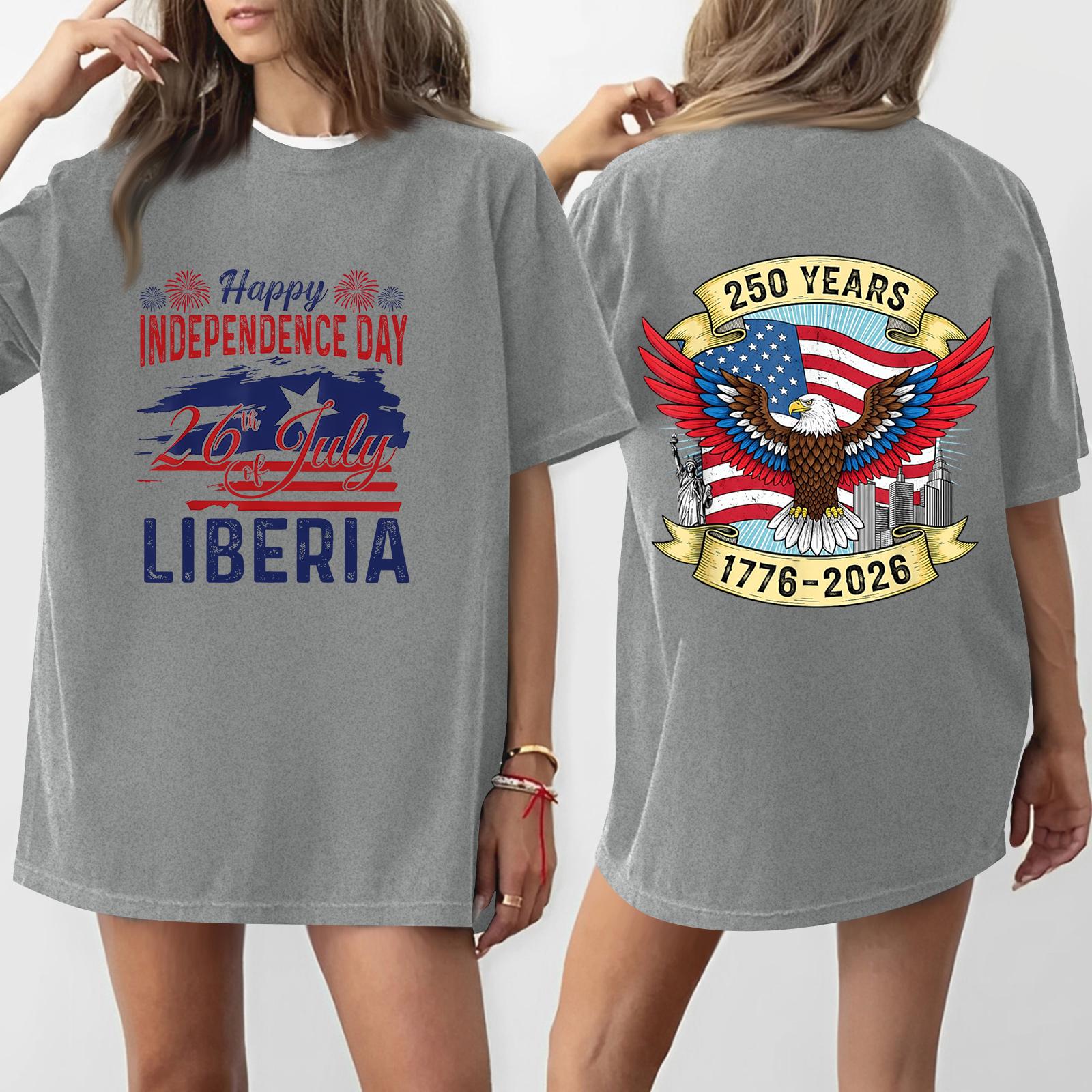 

Women s Casual Independence Day 252 Anniversary Printed T-shirt Round Neck Pullover Short Sleeve Top XXXL