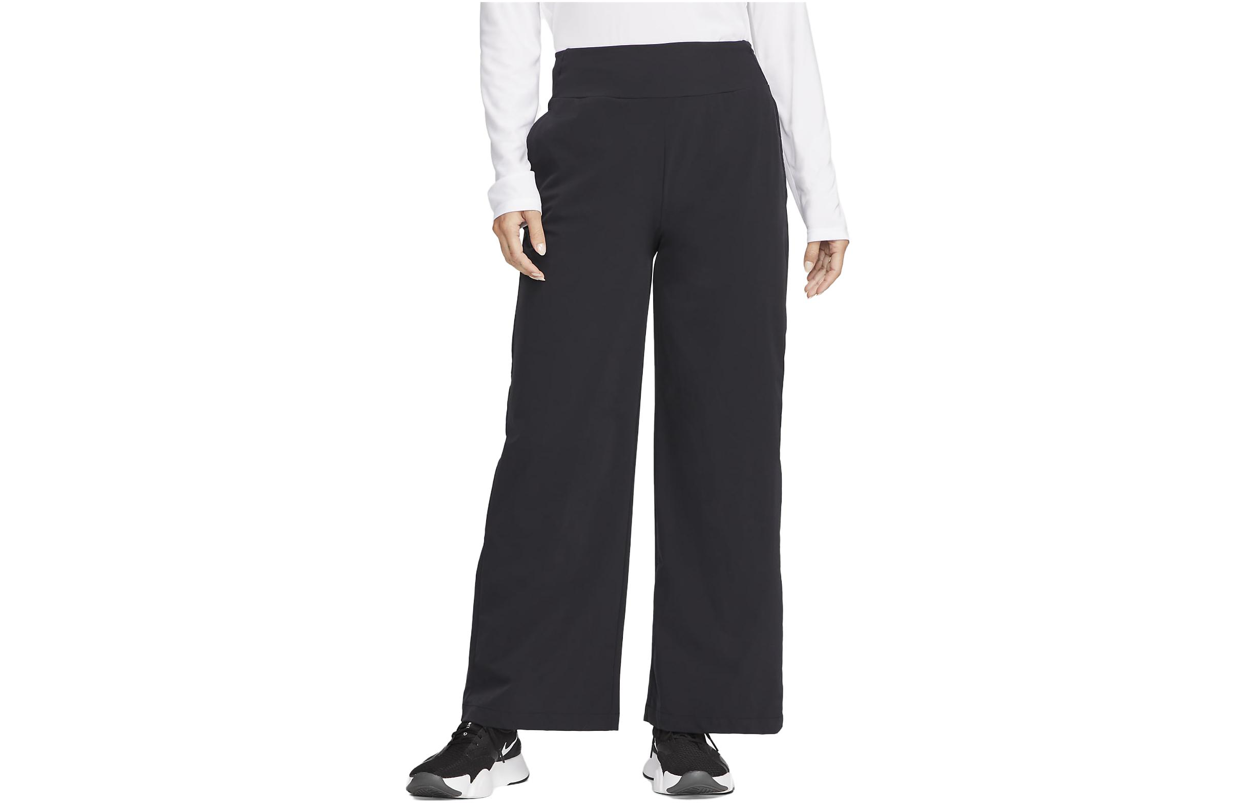 Nike Dri Fit Casual Pants Women s Black Moderate Wide Leg Pants FB5028-010 XL